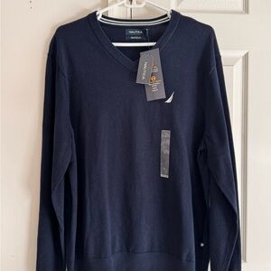 Nautica Men's Dark Blue V-Neck Sweater